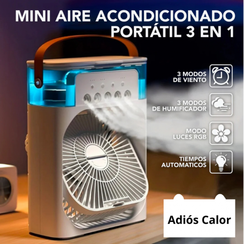 ❄️ Mini Aire Acondicionado Portátil 3 en 1 — ¡Dile adiós al calor donde quiera que estés!