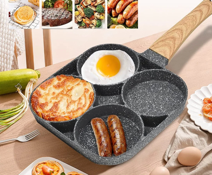 🍳✨ Sartén MultiChef 4 Puestos – Cocina Todo a la Vez y Sin Complicaciones